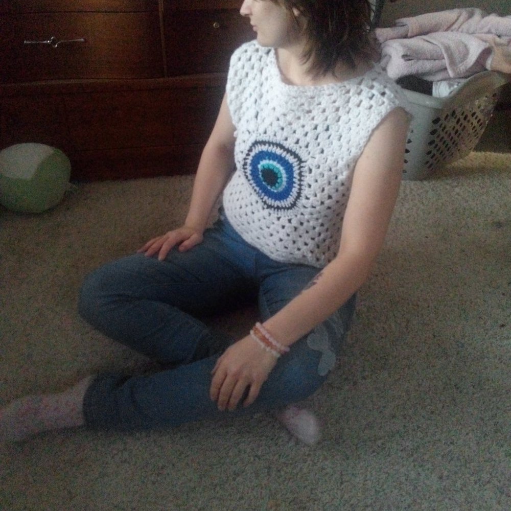Crochet Evil Eye Top (Made to order)